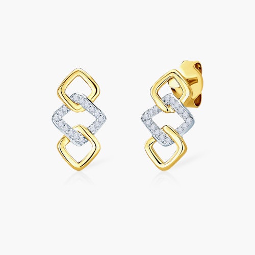 Kolczyki Savicki: złote, diamenty